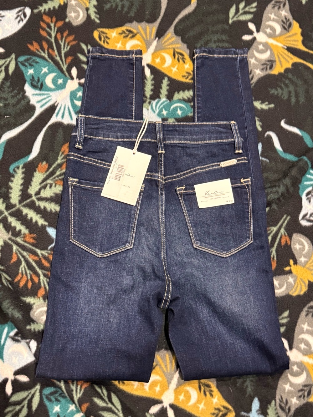 KanCan Dark Blue High-Rise Denim Overalls